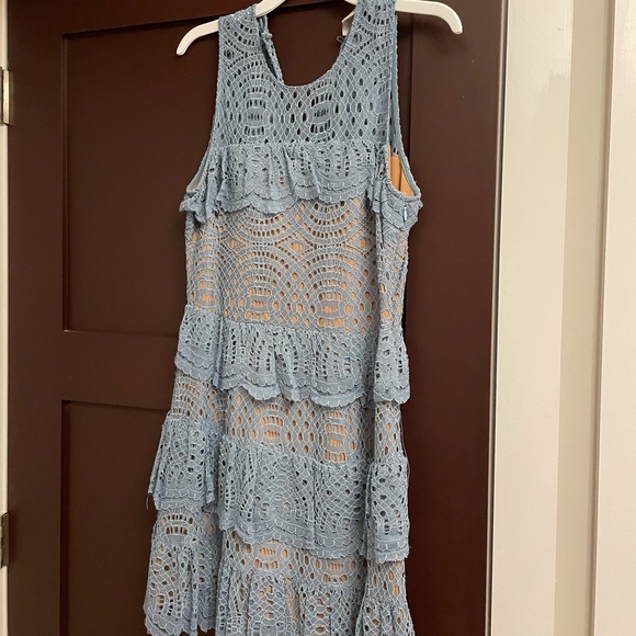bohemian white lace dress White Vintage Women Ruffles Chiffon Lace Dress I Love that Boho
